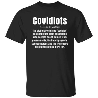 2VT. Covidiots Definition, Black, Unisex T-Shirt