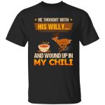 9VT. Deer He Thought With His Willy, Black, Unisex T-Shirt