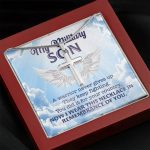 My Military Son a Warrior Never Give Up They Keep Fighting Artisan Crafted Cross Pendant Necklace Gifts