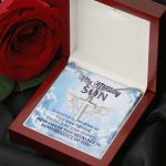 My Military Son a Warrior Never Give Up They Keep Fighting Artisan Crafted Cross Pendant Necklace Gifts