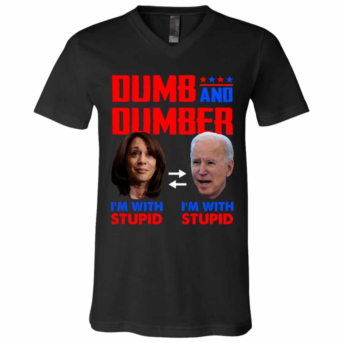 3 HG UU TIEN. Dumb And Dumber_tee, Black, V-Neck T-Shirt