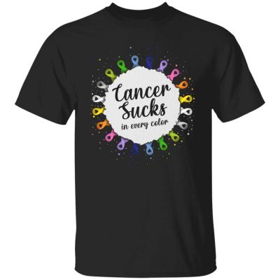 5UT. Cancer Sucks (5), Black, Unisex T-Shirt