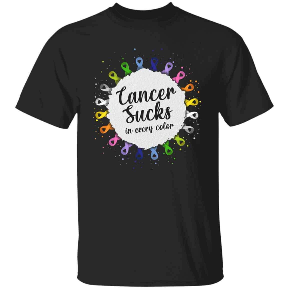 5UT. Cancer Sucks (5), Black, Unisex T-Shirt
