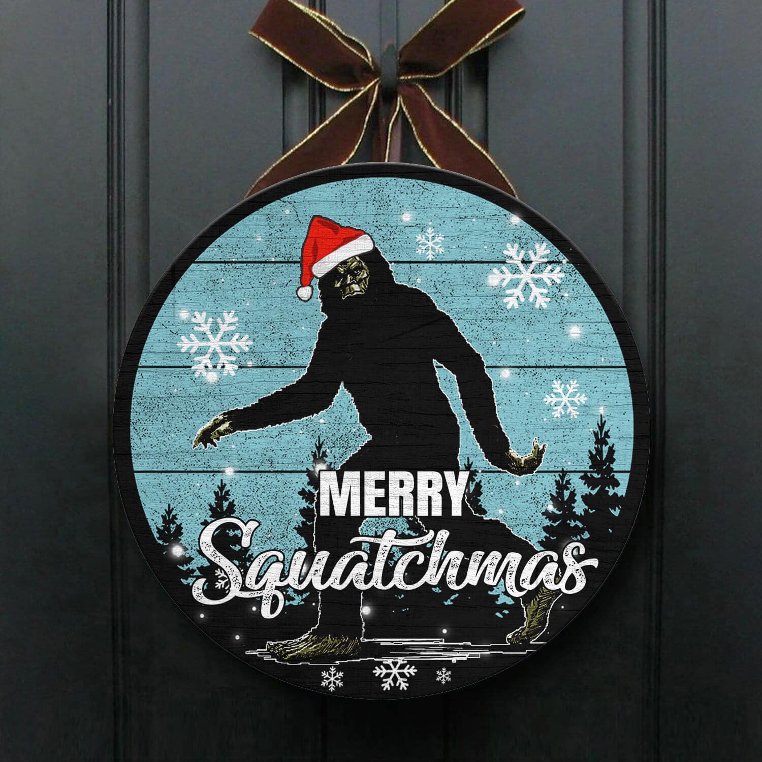 6TM. Merry Squatchmas - Doorsign Door Sign Mockup 1