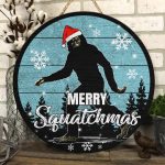 6TM. Merry Squatchmas - Doorsign Door Sign Mockup 6