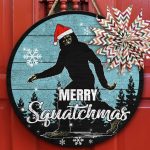 6TM. Merry Squatchmas - Doorsign Door Sign Mockup 10