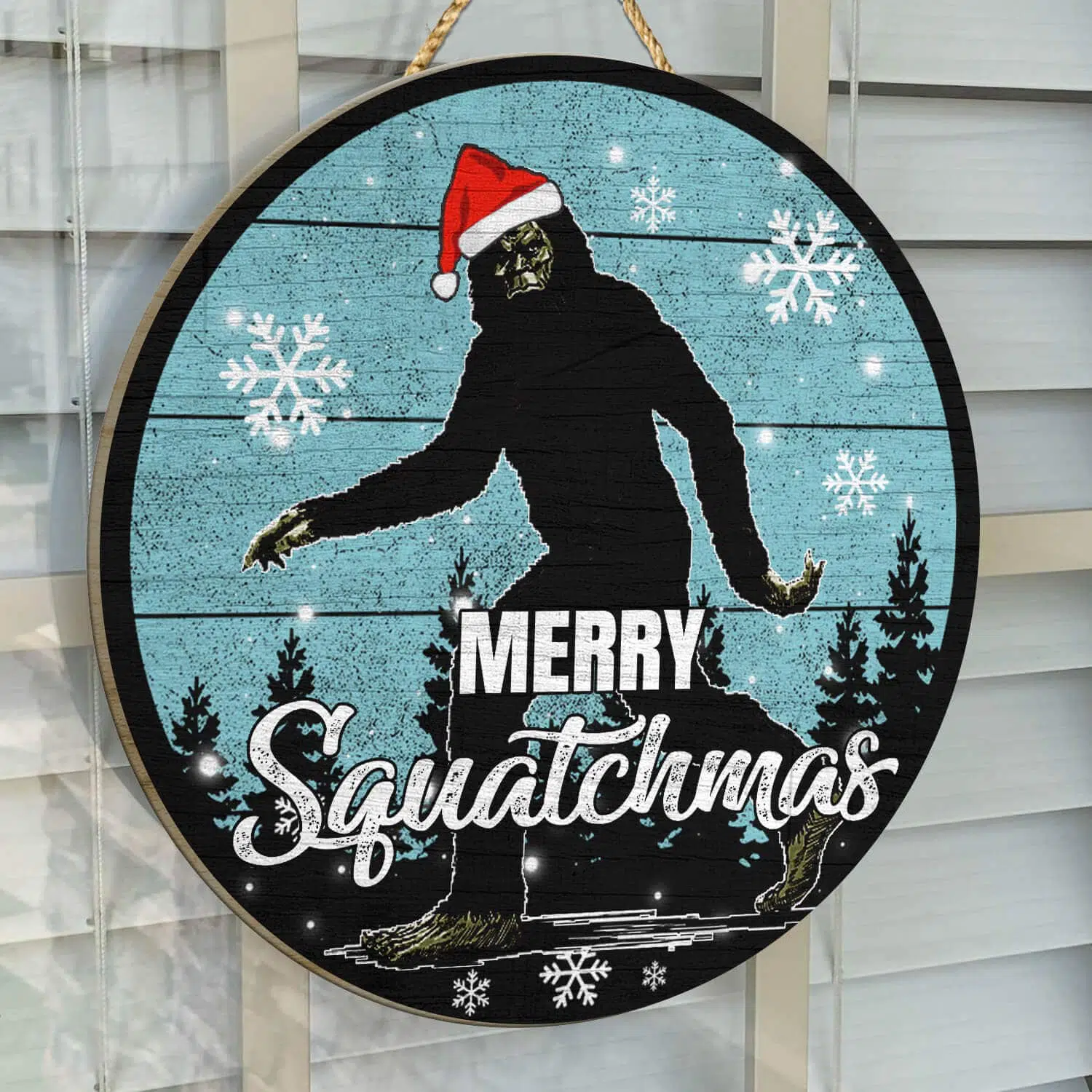 6TM. Merry Squatchmas - Doorsign Door Sign Mockup 14