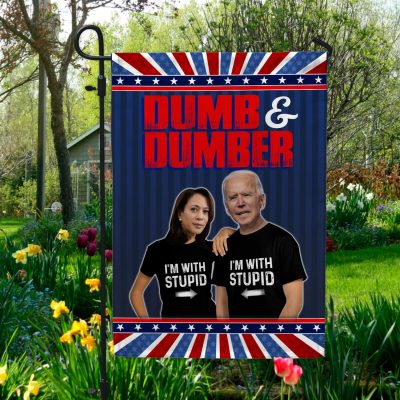 Dumb And Dumber Biden Harris Outdoor Garden Flag - House Flag - Wall Flag - Funny Anti Biden Harris Flag