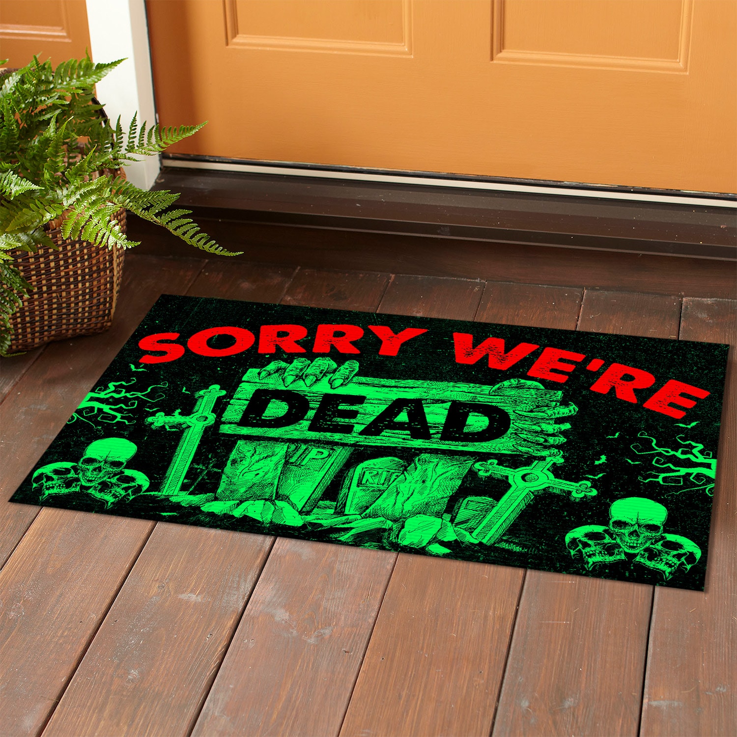 9Th. Sorry We're Dead(3) Doormat mockup 1