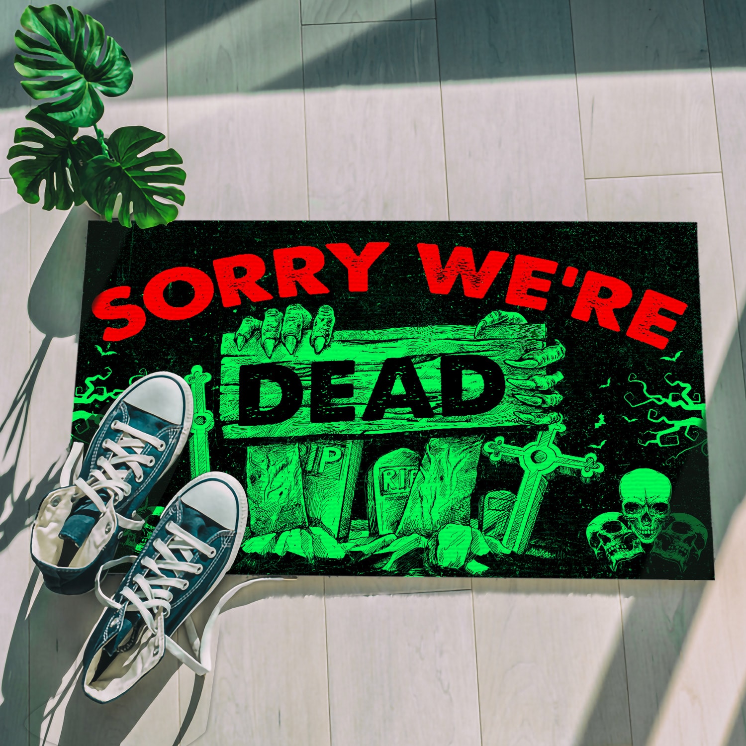 9Th. Sorry We're Dead(3) Doormat mockup 5