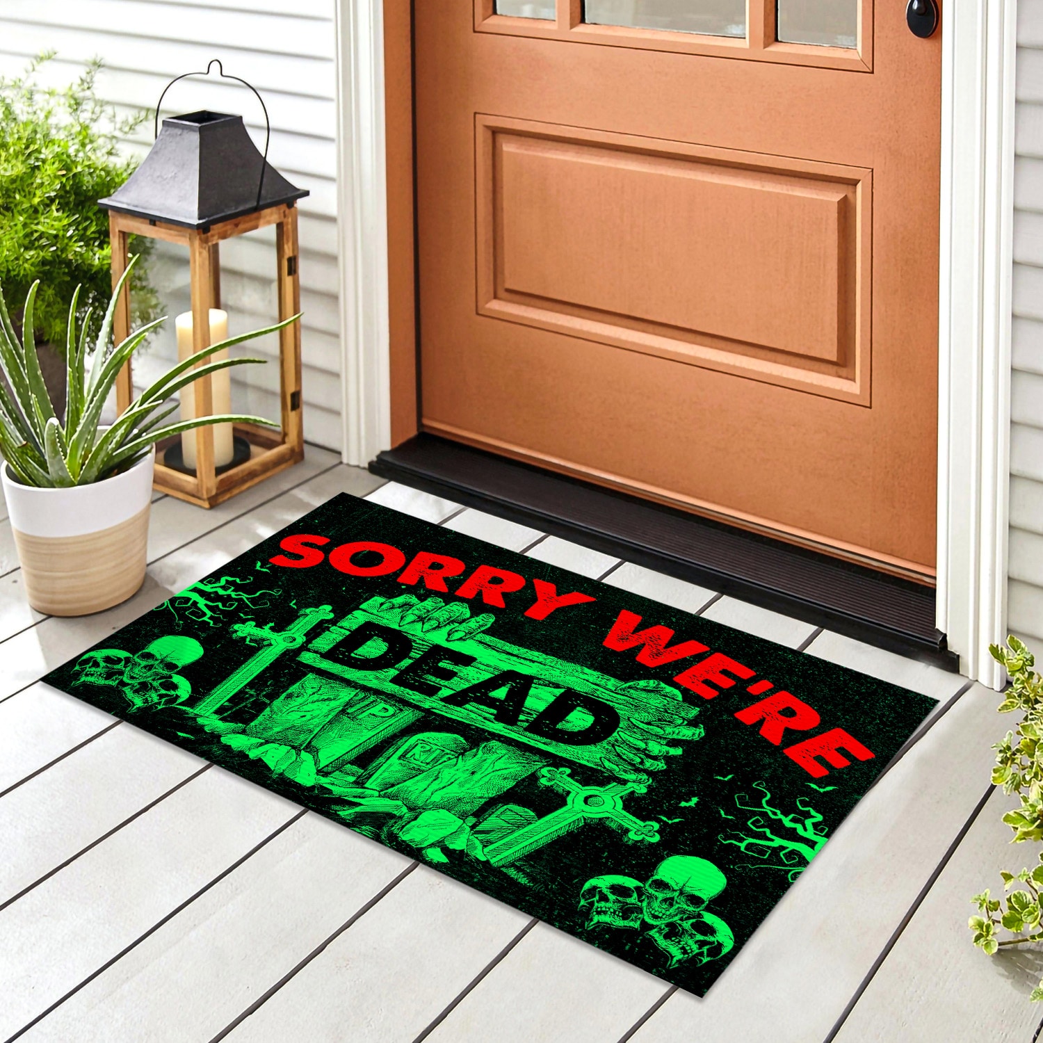 9Th. Sorry We're Dead(3) Doormat mockup 8