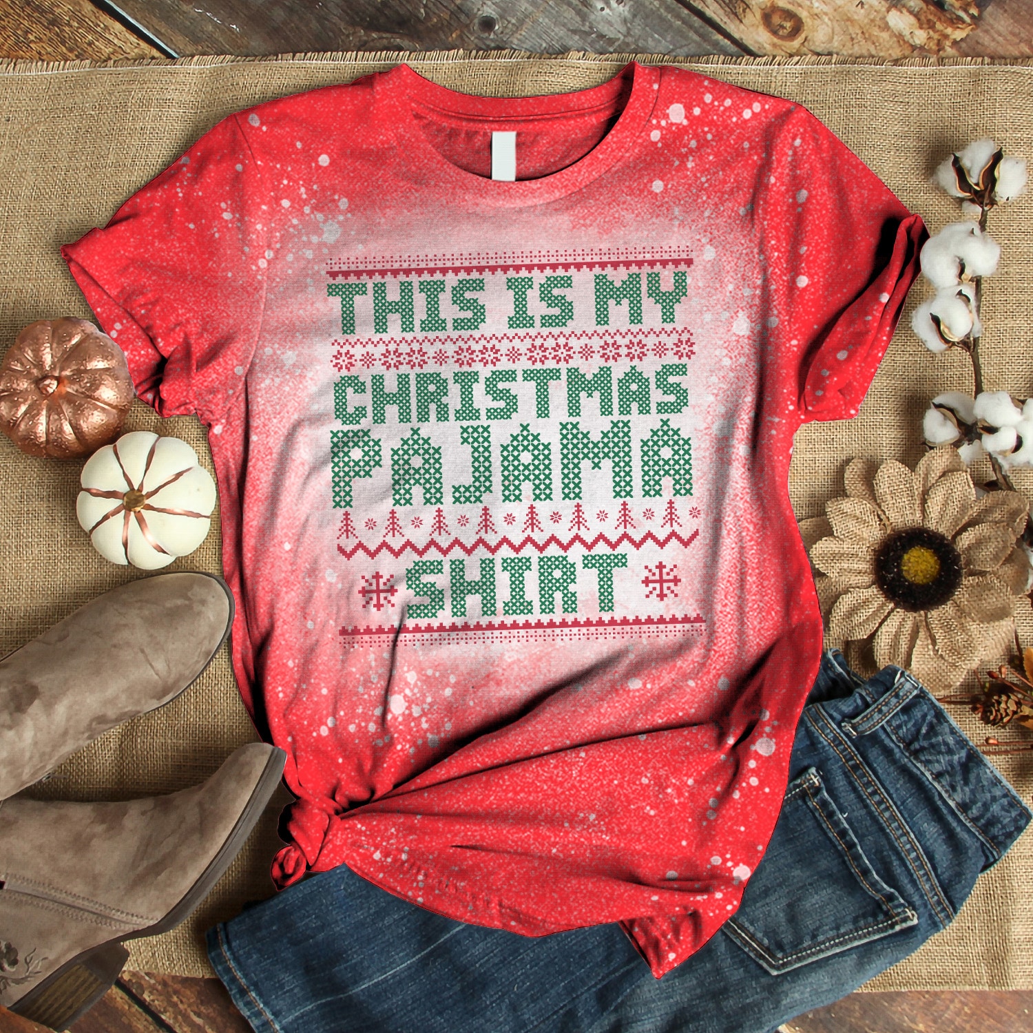 christmas shirts bleached