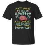 6UT. Zombies Are Looking Brains, Black, Unisex T-Shirt
