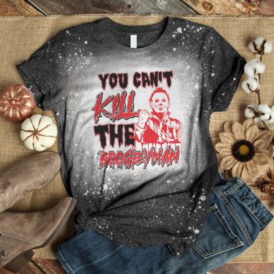You Can't Kill Boogeyman Halloween Scary Horror Sublimation Bleached T-Shirt