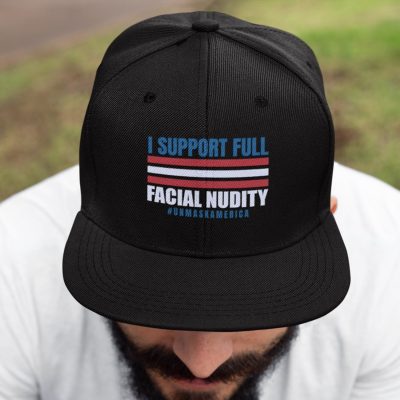 Alternative view of I Support Full Facial Nudity Unmask America Twill Cap - High-Profile Snapback Hat