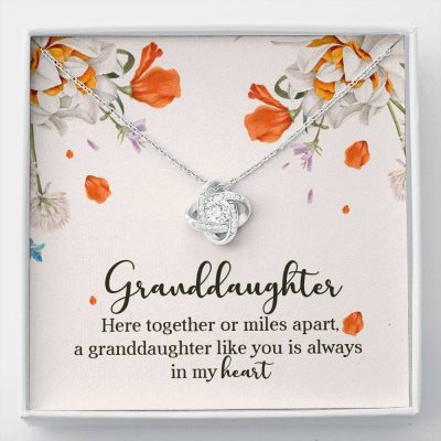 Granddaughter Like You Is Always In My Heart Love Knot Necklace - Jewelry Necklace Gifts From Grandmother - Love Knot Necklace