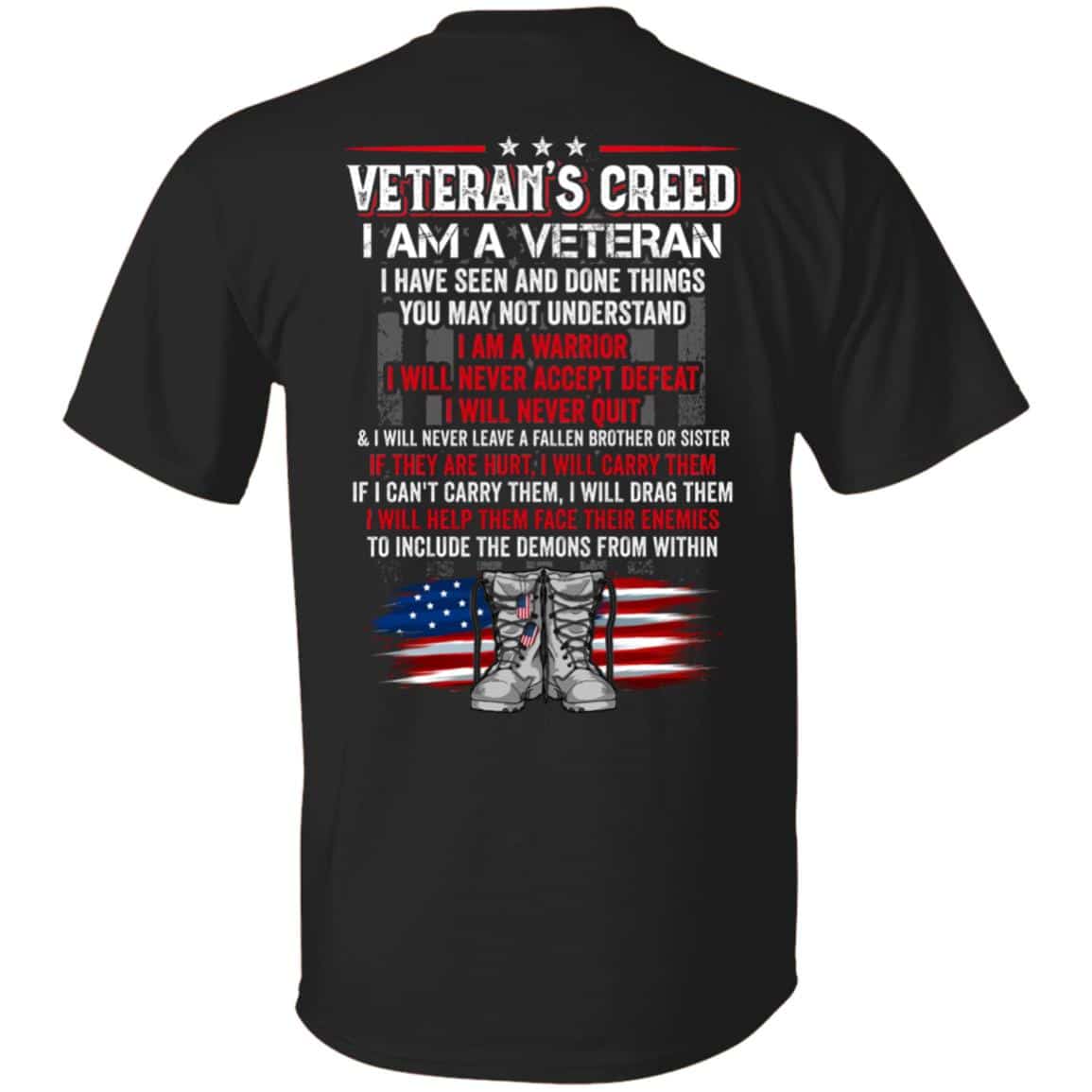 1N. Veteran's Creed (6), Black, Unisex T-Shirt