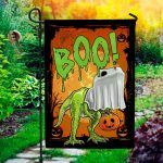 6BN. Boo Saurus 30x40 Garden Flag Mockup 1