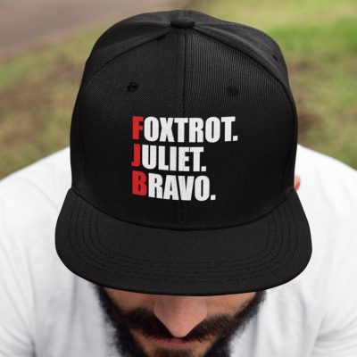 Alternative view of Foxtrot Juliet Bravo FJB Funny Political Twill Cap - High-Profile Snapback Hat
