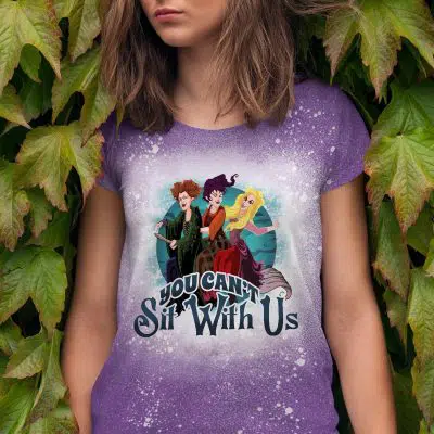 Alternative view of You Can't Sit with Us Hocus Sublimation Bleached T-Shirt