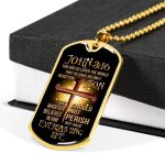 John 3:16 Bible Verse Scripture Christian Dog Tag Pendant Necklace