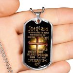 John 3:16 Bible Verse Scripture Christian Dog Tag Pendant Necklace