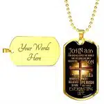 John 3:16 Bible Verse Scripture Christian Dog Tag Pendant Necklace