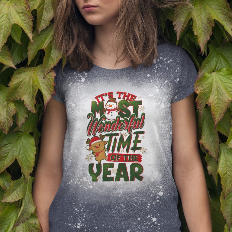 It's The Most Wonderful Time Of The Year Sweatshirt Sublimation Bleached  T-Shirt - Christmas Bleach Shirt | CubeBik