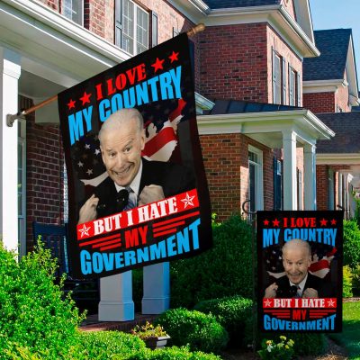 Alternative view of I Love My Country but I Hate the Government Decorative Garden Flag - Anti Biden House Flag - Funny Political Wall Flag