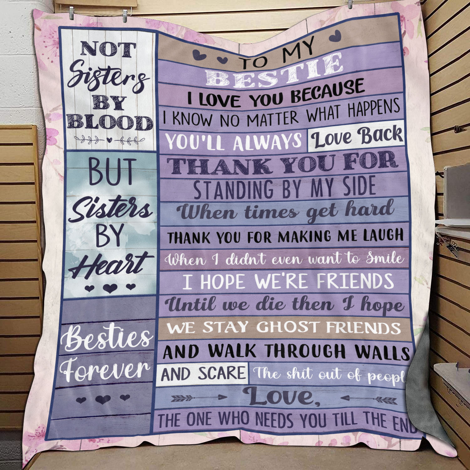 2O. To My Bestie Blanket Mockup 9