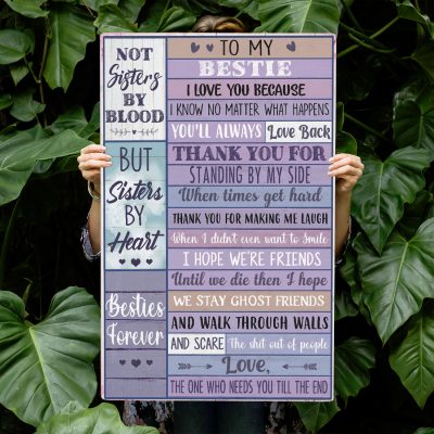 Bestie Gifts for Women to My Bestie I Love You Because I Know No Matter What Happens Vintage Gallery Wrapped Canvas Print