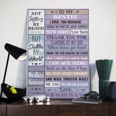 Alternative view of Bestie Gifts for Women to My Bestie I Love You Because I Know No Matter What Happens Vintage Gallery Wrapped Canvas Print