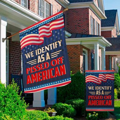 Alternative view of I Identify as a Pissed Off American Decorative Garden Flag - Funny Anti Biden House Flag - Political Wall Flag