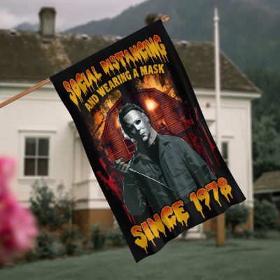 Social Distancing And Wearing A Mask Since 1978 Funny Michael Bleached Outdoor House Flag - Home Garden Flag
