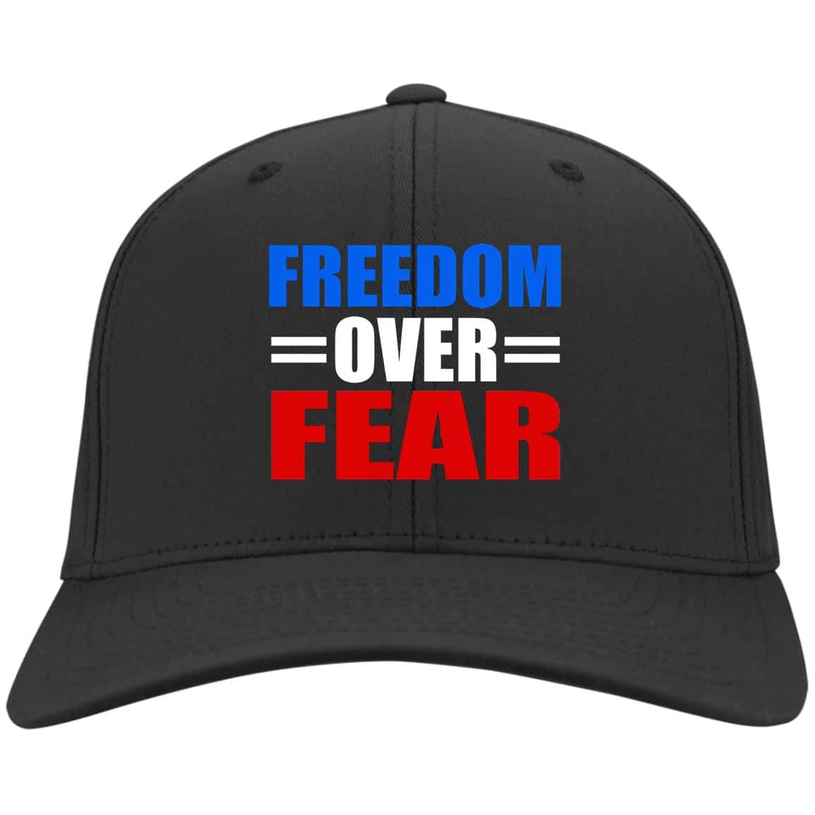1VT. Freedom Over Fear, Black, Twill Cap