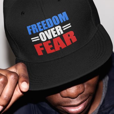 Alternative view of Freedom Over Fear Twill Cap - High-Profile Snapback Hat - Political Hat