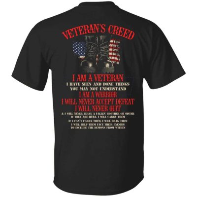 10VT. Veteran's Creed, Black, Unisex T-Shirt