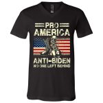 1HV. Pro America Anti Biden Tee, Black, V-Neck T-Shirt