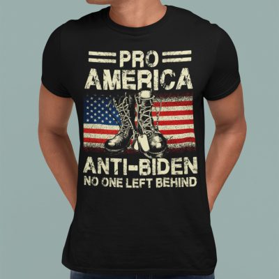 Alternative view of Pro America Anti Biden No One Left Behind T-Shirt - Impeach Biden V-Neck Tee