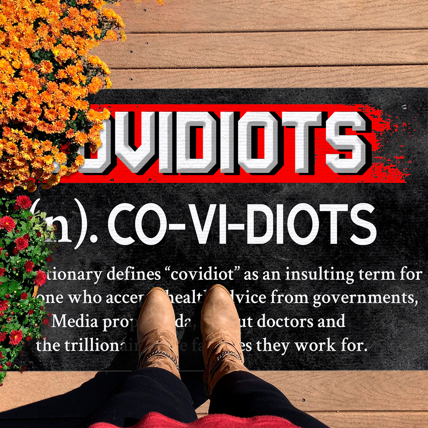 2O. Covidiots doormat(4) Doormat mockup 7