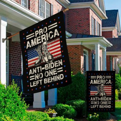 Alternative view of Pro America Anti Biden No One Left Behind Garden Flag - Impeach Biden House Flag - Wall Flag