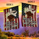 3BN. God Is Lord 30x40-Side 1 House Flag Mockup 2 Side