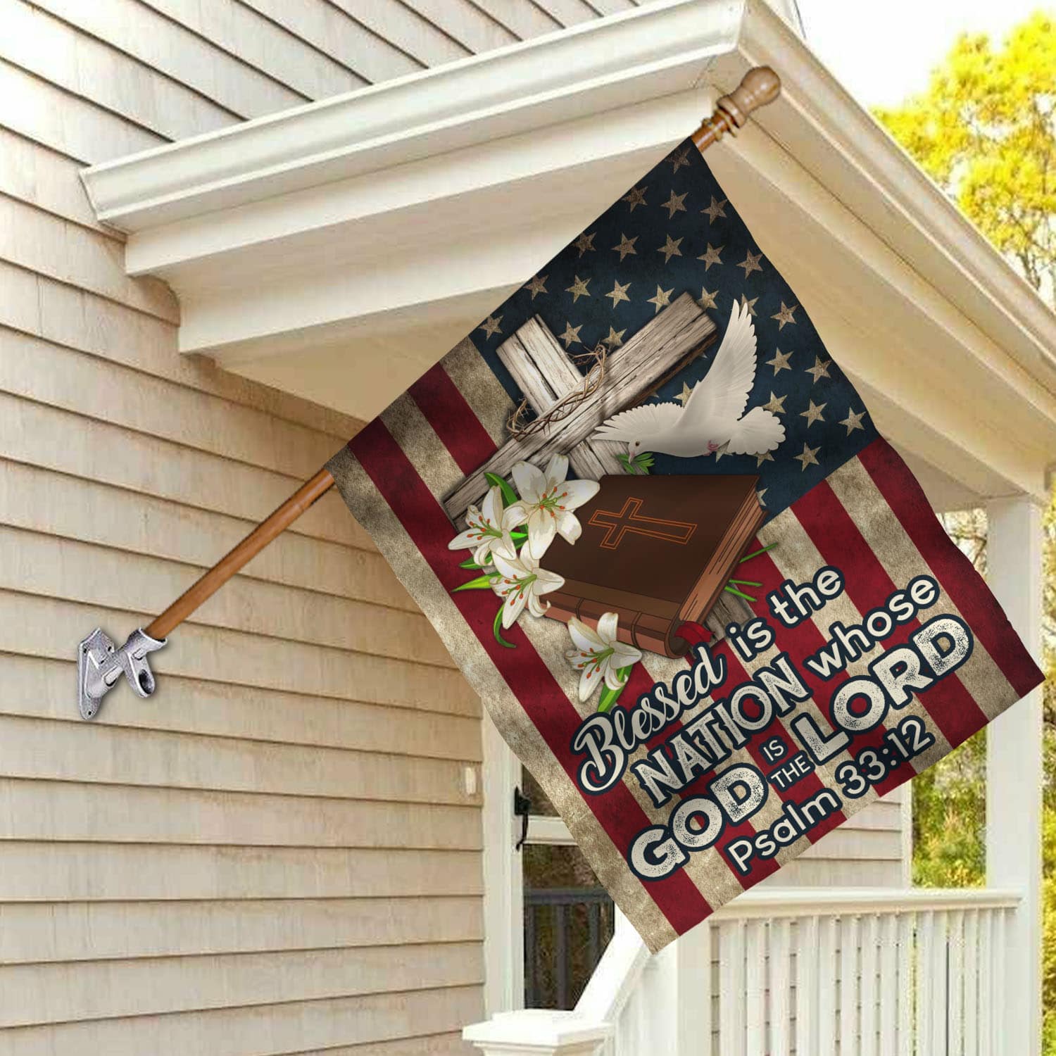 3BN. God Is Lord 30x40-Side 1 House Flag Mockup 2