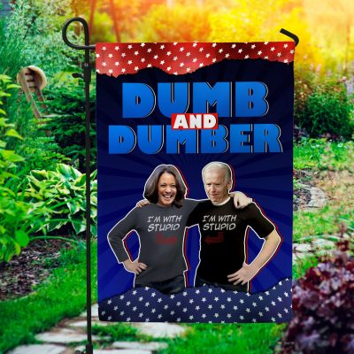 Dumb And Dumber Joe Biden Kamala Harris Decorative Garden Flag - Indoor Outdoor Flag - House Flag