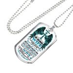 My Beloved Wife from Husband I Watched You Suffer but All I Could Do Was Sit Close By Dog Tag Pendant Necklace