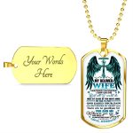 My Beloved Wife from Husband I Watched You Suffer but All I Could Do Was Sit Close By Dog Tag Pendant Necklace