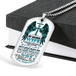 My Beloved Wife from Husband I Watched You Suffer but All I Could Do Was Sit Close By Dog Tag Pendant Necklace