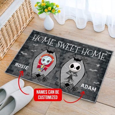 Alternative view of Jack And Sally Personalized Home Sweet Home Indoor Doormat - Personalized Nightmare Before Christmas Outdoor Doormat