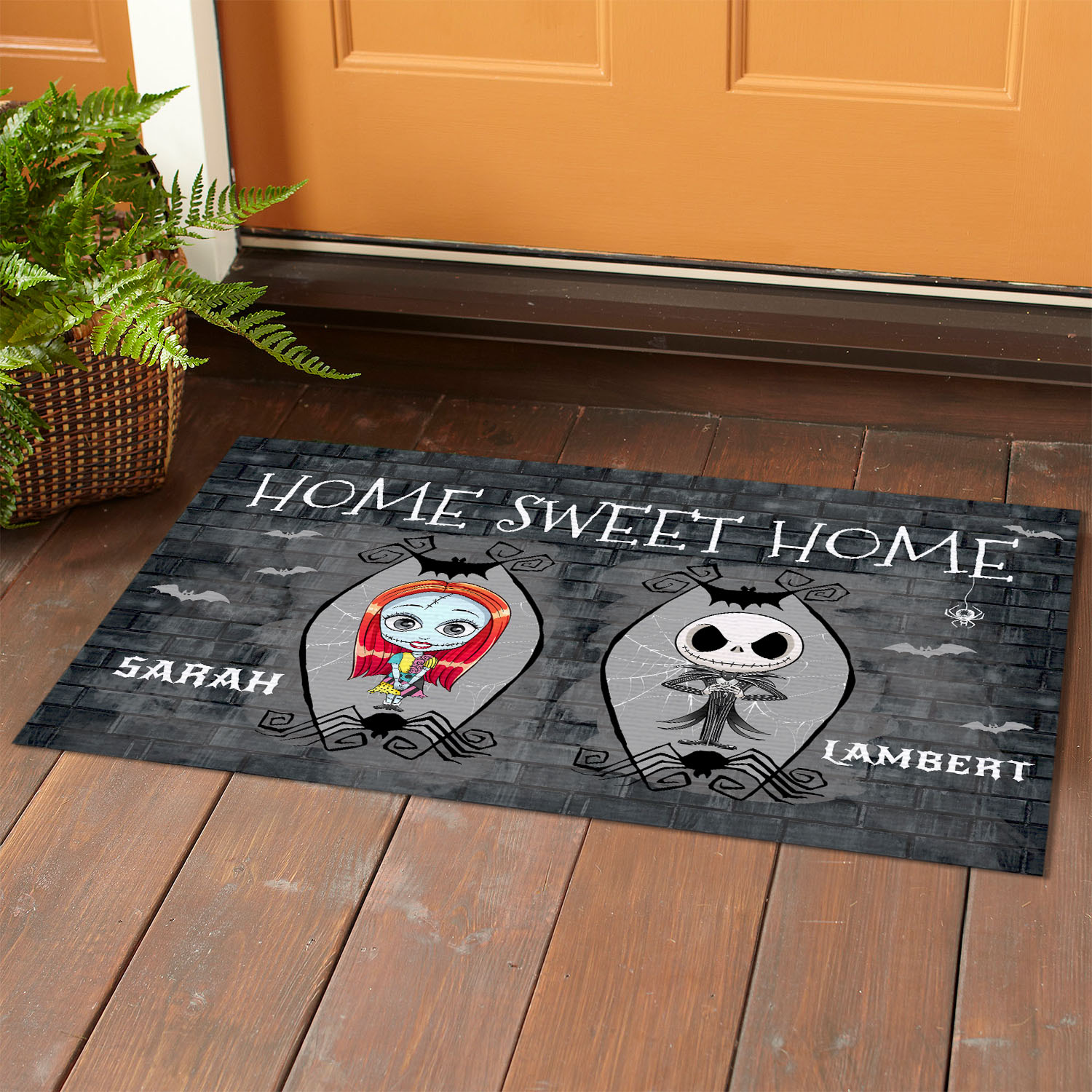 34 HG. Jack And Sally Home Sweet Home-SAMPLE DESIGN Doormat mockup 1