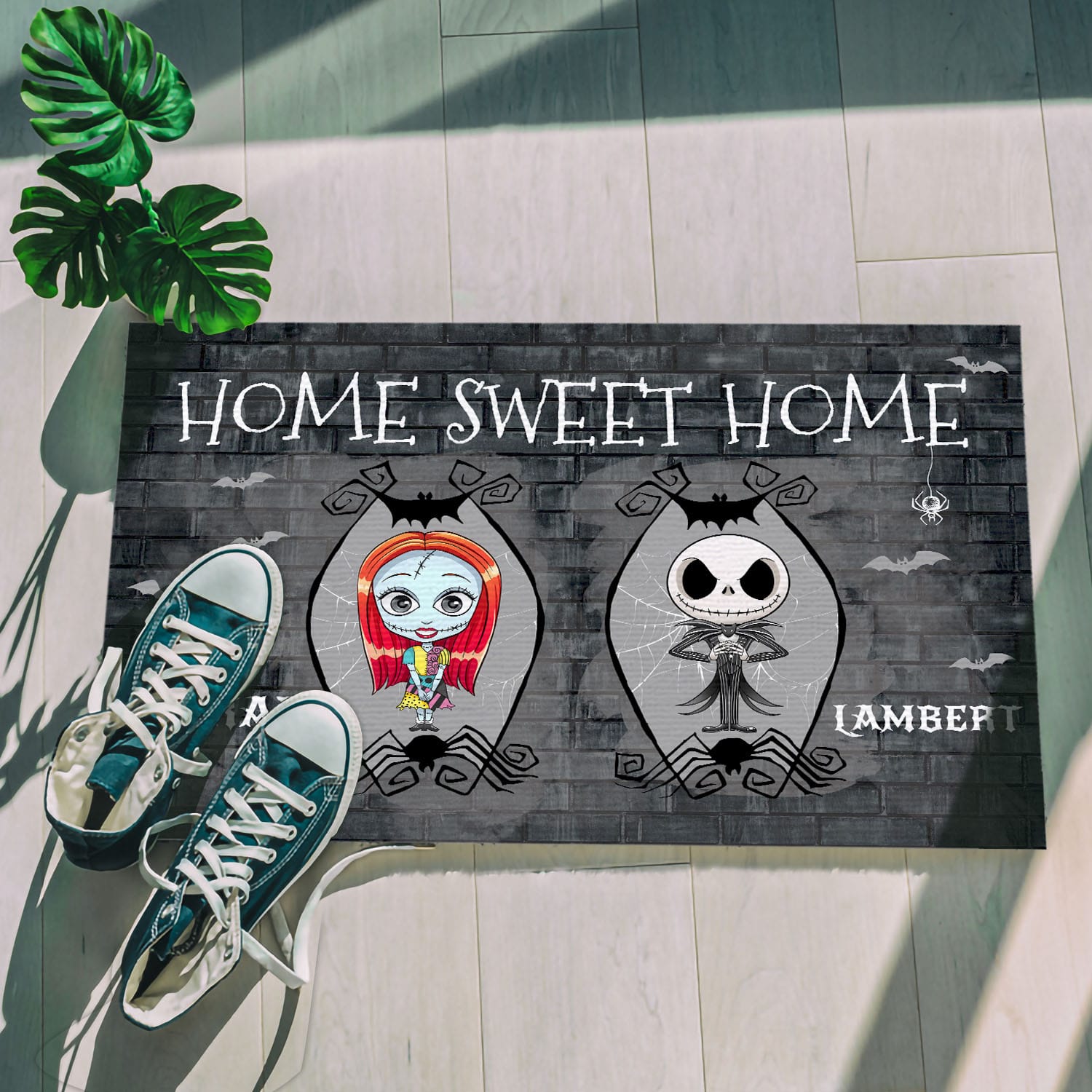 34 HG. Jack And Sally Home Sweet Home-SAMPLE DESIGN Doormat mockup 5